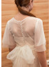 Dotted Lace Tulle Lovely Country Flower Girl Dress Dotted Lace Tulle Lovely Country Flower Girl Dress